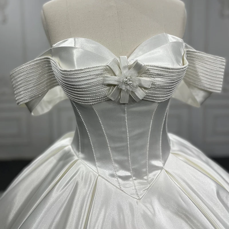Exquisite Wedding Gown For Bride Satin Ball Gown Sweetheart Wedding Dresses For Women Beading Pleat DY9907 Vestidos De Novia 5