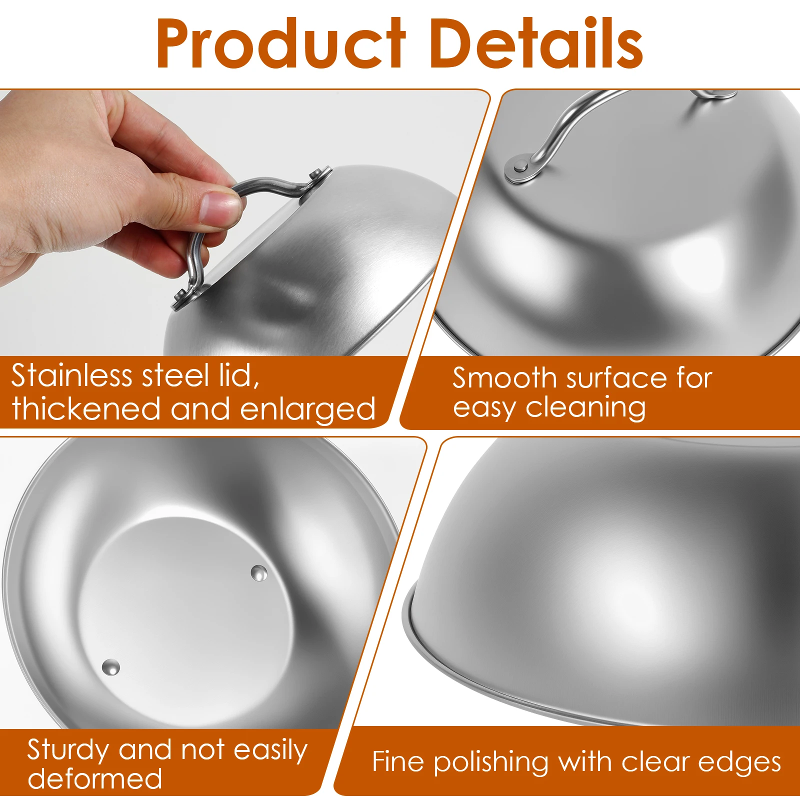 Stainless Steel Frying Pan Covers for Steak Barbecue