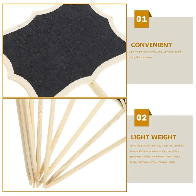 10pcs Mini Chalkboards Blackboard for Message Board Signs Chalkboard Price Tags Plant Tag wooden blackboard wooden chalkboard
