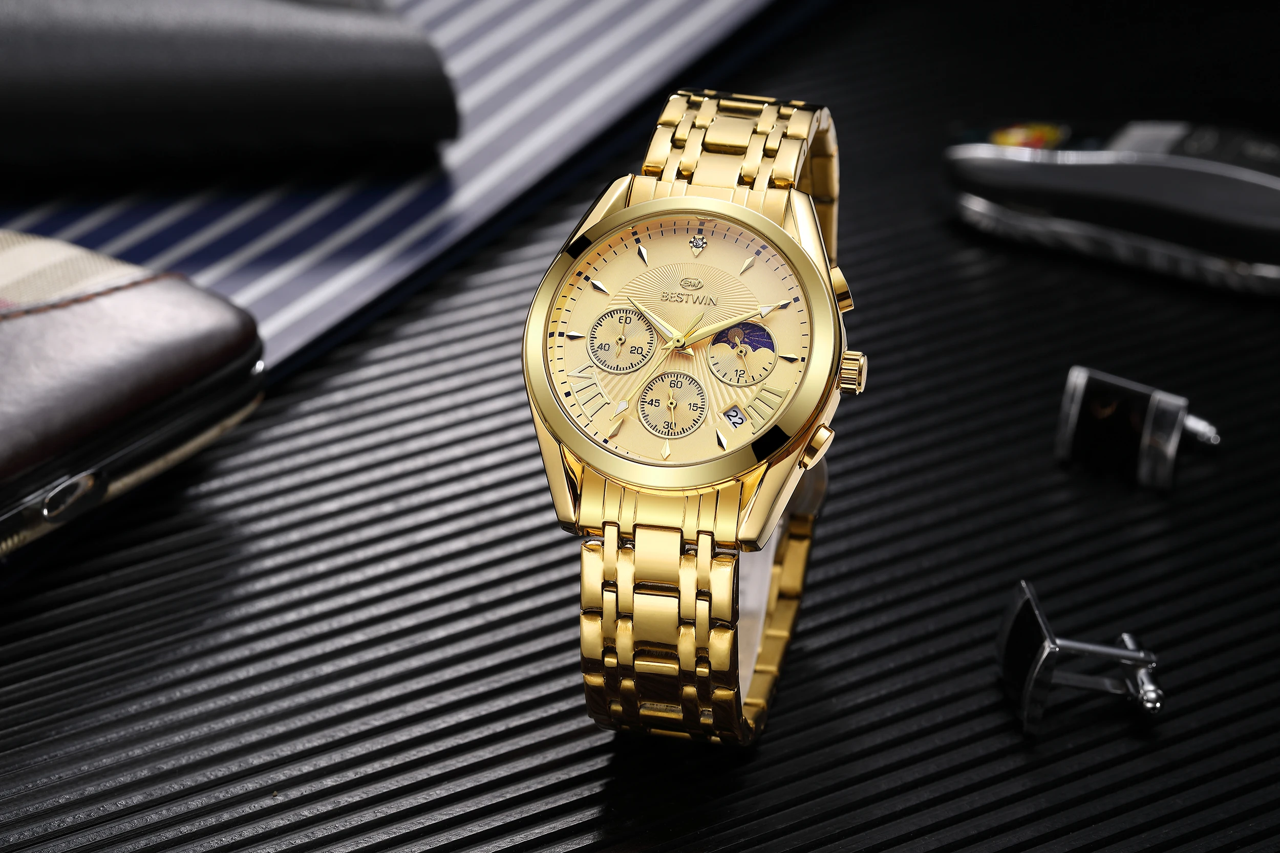 2023 Luxury Watch For Men Chronograph Waterproof Date Man Wristwatch Stainless Steel Men's Watches Quartz Clock New