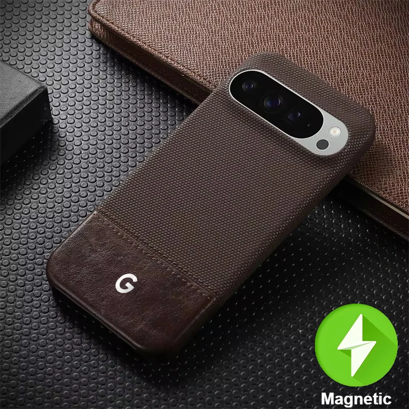 Elegant High-Texture PU Leather Splicing Fabric Case with Magnetic Charging