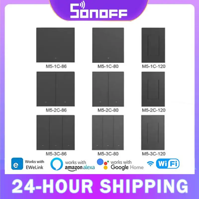 SONOFF M5 SwitchMan WiFi Switch EWeLink-Remote Smart House Wall Button 80/86/120 Type Switch Works With Alexa Google Home Alice