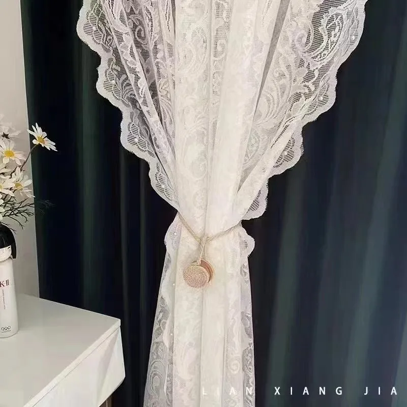 Pastoral White Tulle Sheer Curtains Voile Organza Curtain Fabric Window Drapes For Bedroom Home Decoration Custom Made Curtains