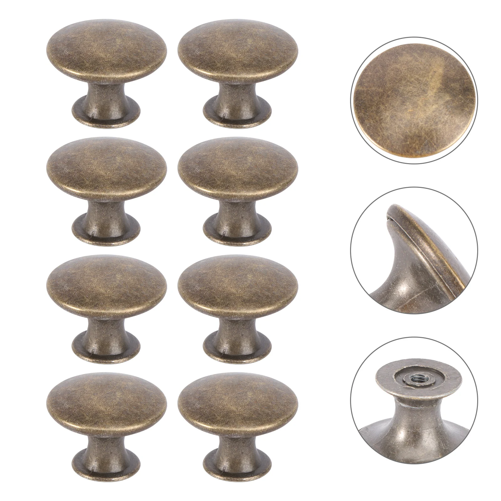 Furniture Handles Kitchen Door Handles Ball Lever Knob 8 Pcs Brass Drawer Handles Bronze Knobs Single Hole Vintage Paste Round Door Home Decoration Supply Cabinet Practical