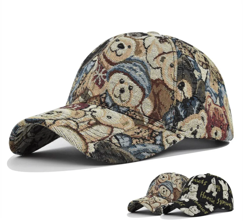 

Fashion Korean Version of The Ladies Creative Cute Bear Printing Baseball Cap Casual Versatile Trend Outdoor Sun Duck Tongue Hat
