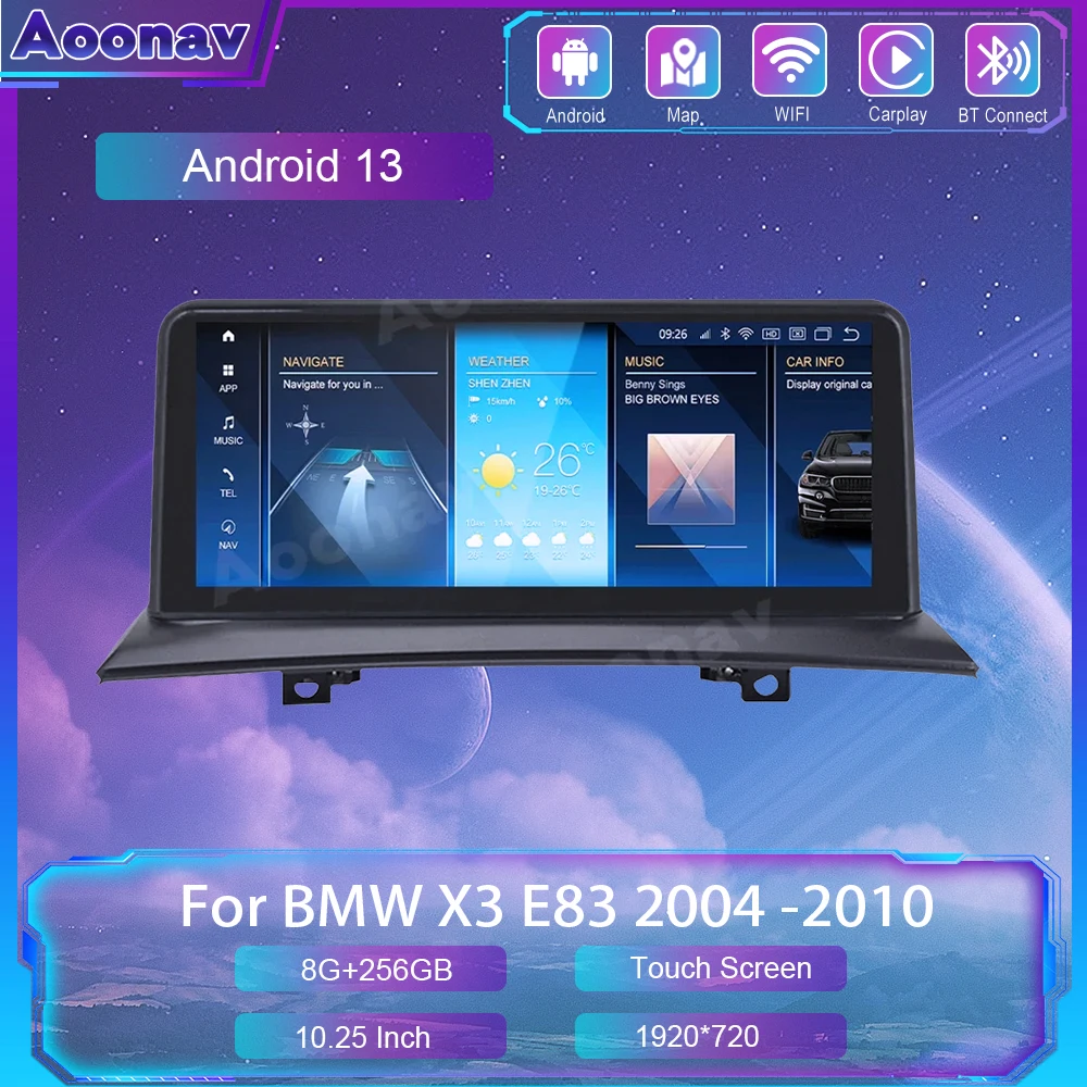 

Автомобильная магнитола на Android 13 для BMW X3 E83 2004 -2010, автомобильный мультимедийный видеоплеер, GPS-навигатор, Qualcomm 662, автомобильная стереосистема, головное устройство