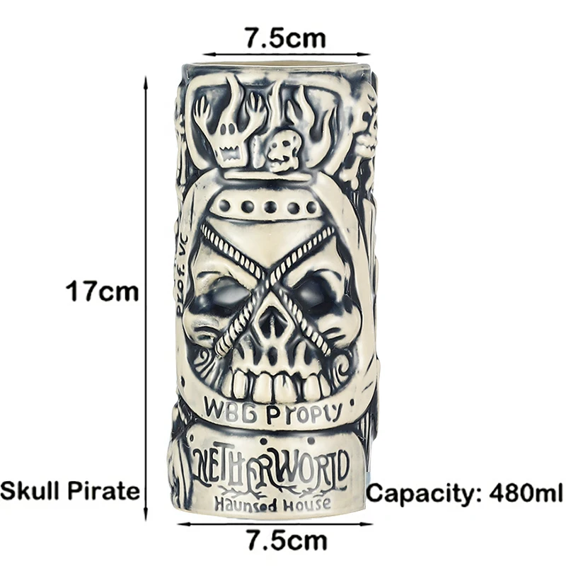 Hawaii-Themed Ceramic Tiki Beverage Mug