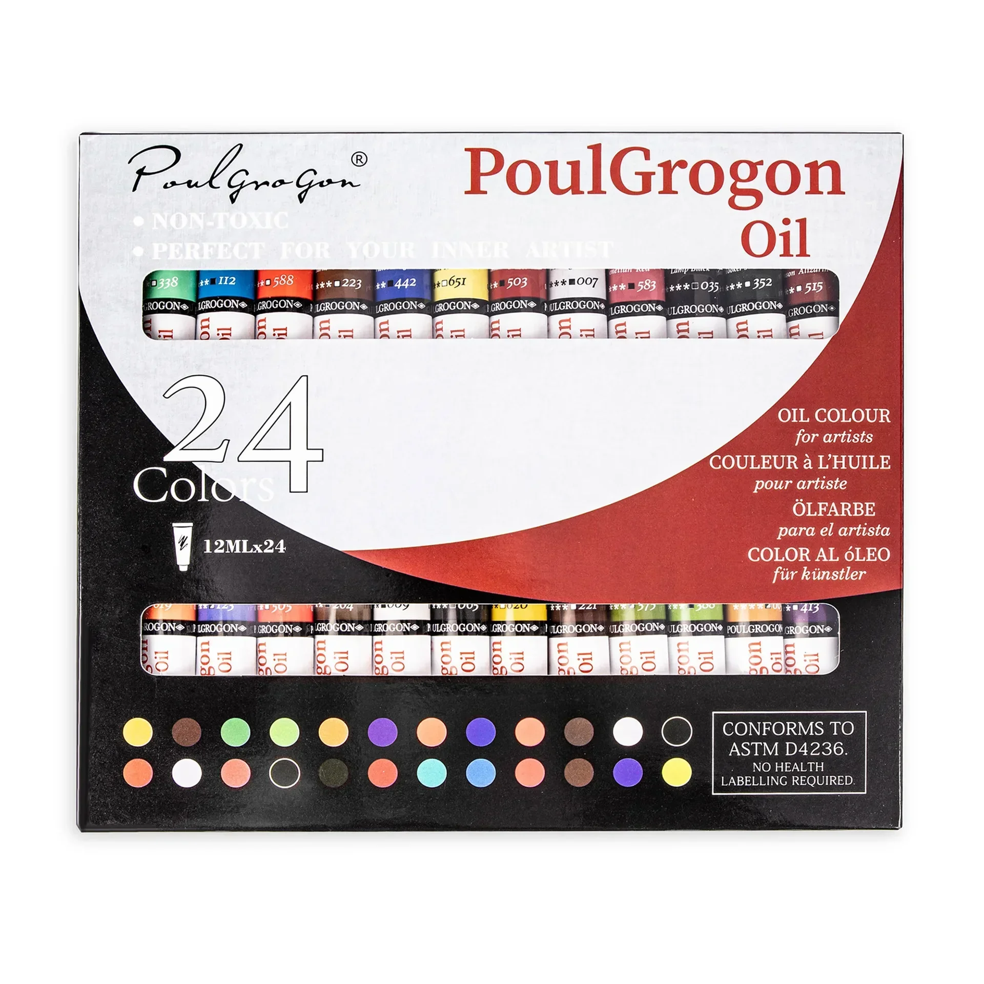 Non-Toxic 24 Colors 12ml Tube Professional Oil Paint Set for Artist Oil Painting Drawing Art Paint Supplies for Artists Painting