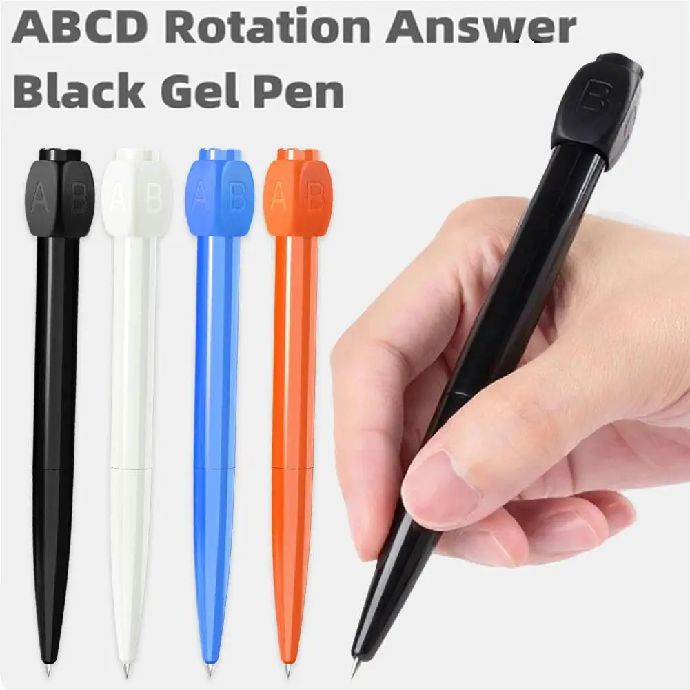 

New Decompression Rotating Gel Pen Answer Pen Novelty Abcd Choose Ballpoint Pen Personality Student Stationery 0.5mm Black