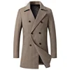 Men Wool Overcoat New Vintage Tweed Long Jackets Business Formal Male Suit Blazer Lapel Herringbone Costume Homme Tuxedo