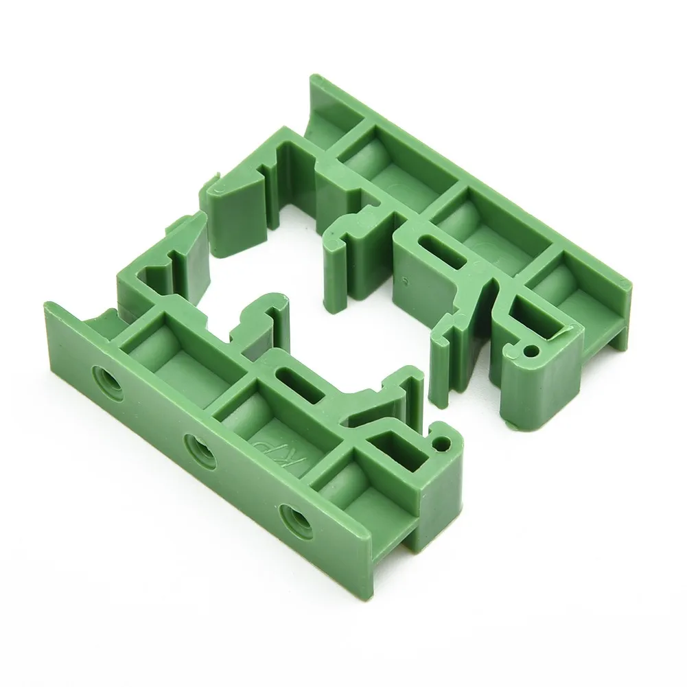 Juego de soportes de montaje PCB 2019 Hot, con 20 tornillos, DRG-01 plástico verde, 4,2x1x1,8 cm, apto para rieles de montaje DIN 35, 5 unidades