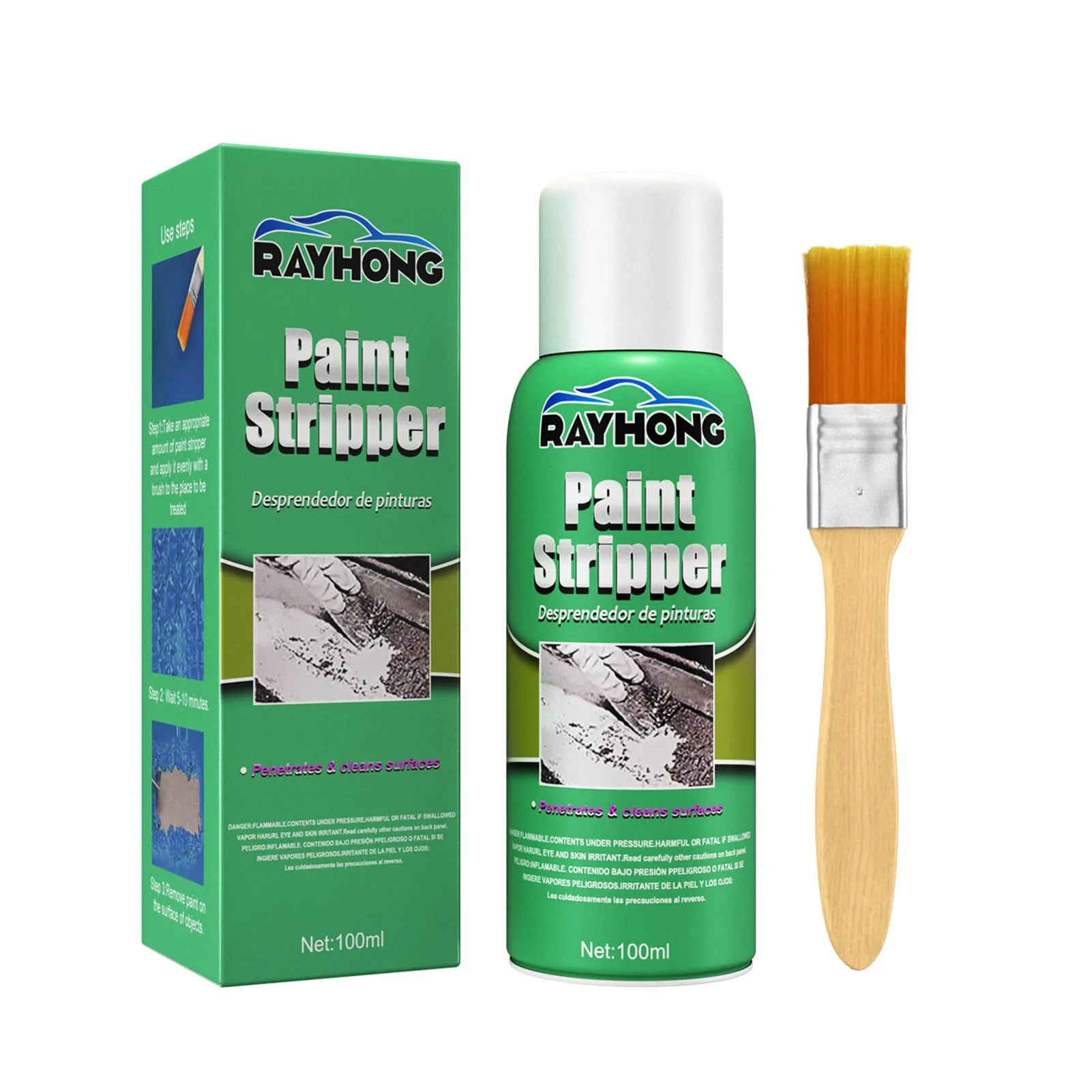 100ml Car Paint Stripper Strong Paint Removal Spray+Brush Tool Car Paint Maintenance Set Paint Removal Care Repair Accessories black car wax