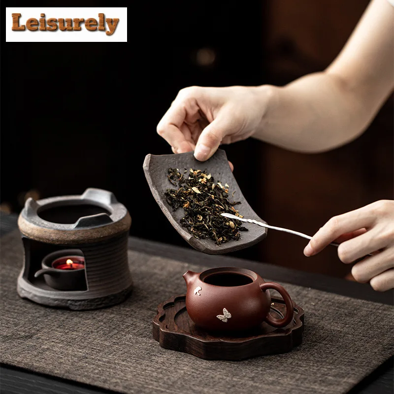 Handmade Japanese Style Coarse Pottery Aromatherapy Wall Candle Heating Base Sage Cedar Home Atmosphere Incense Burner Ornament