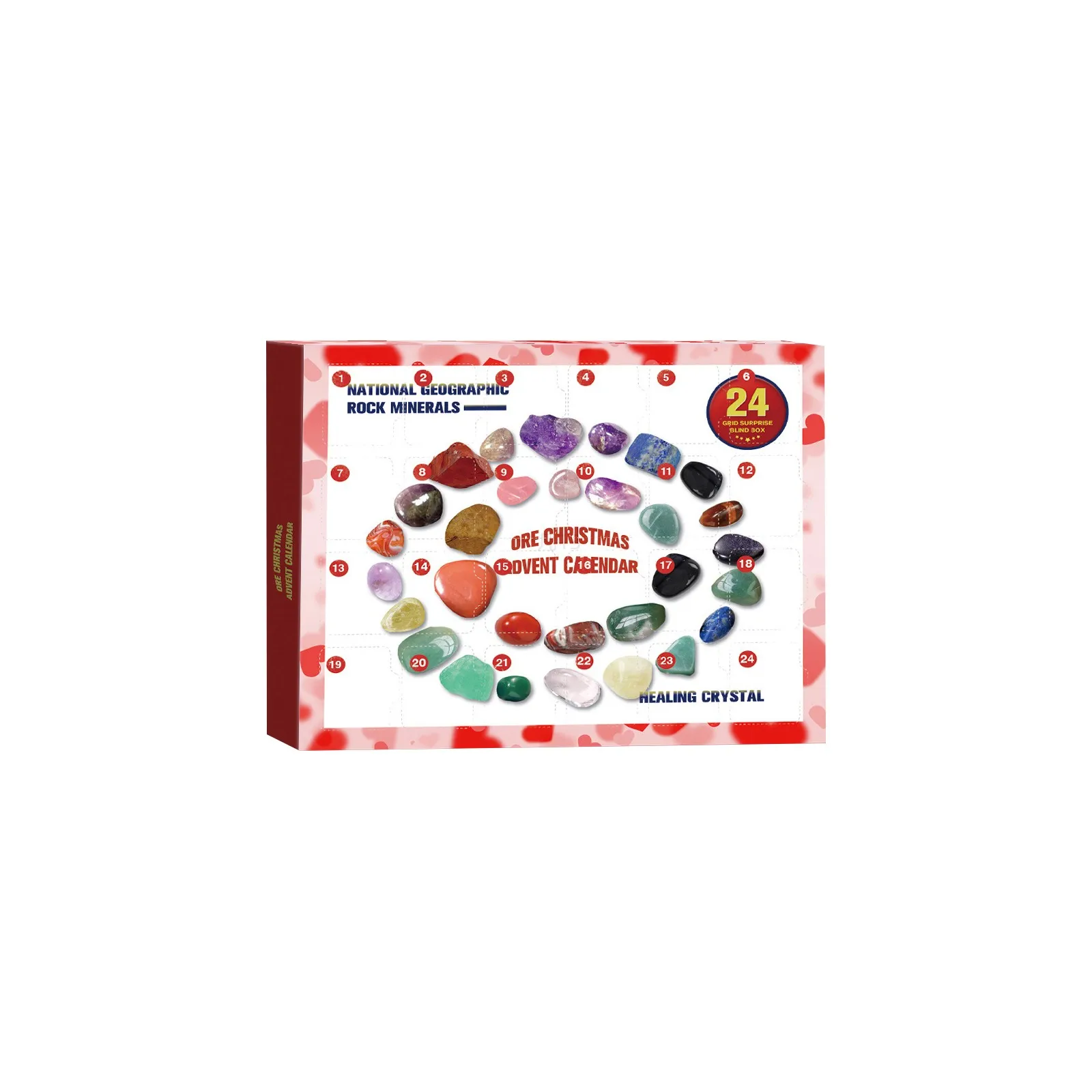 Christmas Advent Calendar for Kids Rock Collection 2025 With 24 Gemstones For Friend