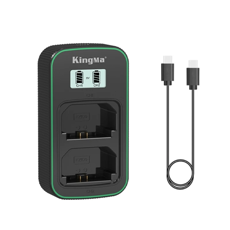 

ESTD NPFZ100 Battery Portable Double Slots Charging Option Support PD Charging for A9 A9M2 A7C ZV-E1 A7S3 A6600