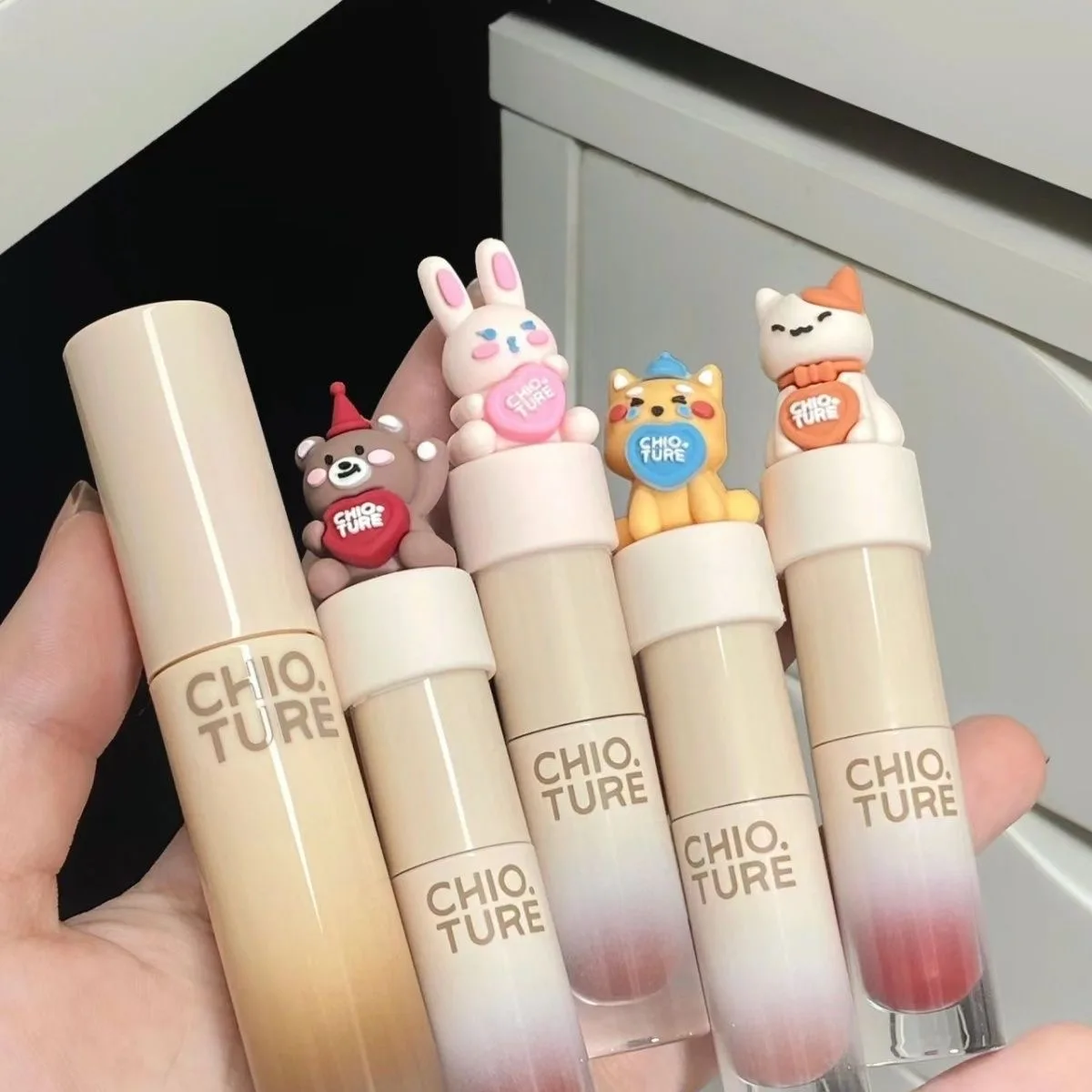 CHIOTURE Mini Long-Lasting Lip Glaze Set Of Makeup Gift Box Lipstick Not Touching Cup Cosmetics As A Gift For Girls