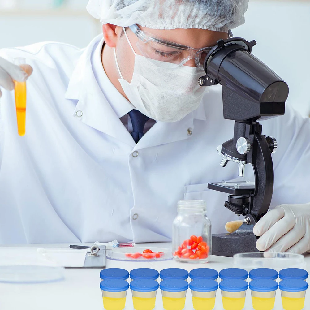 5Pcs Urine Testing Cup Urine Cup Specimen Disposable Holder for Laboratory Hospital Home