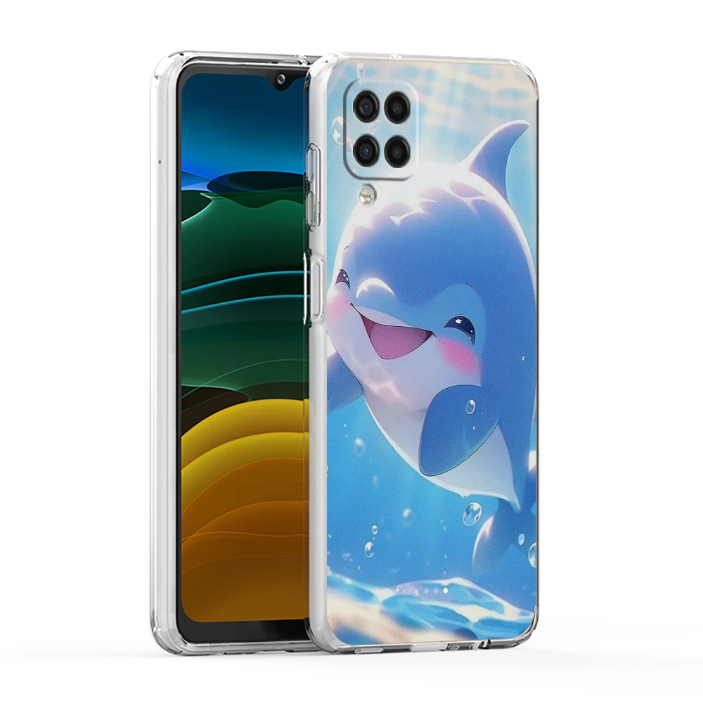 Ocean Animal Dolphin TPU Cover for Samsung Galaxy A25 A23 A22 A52S A52 A55 A72 A51 A71 A41 A31 A13 A11 5G Transparent Phone Case – Detail 4