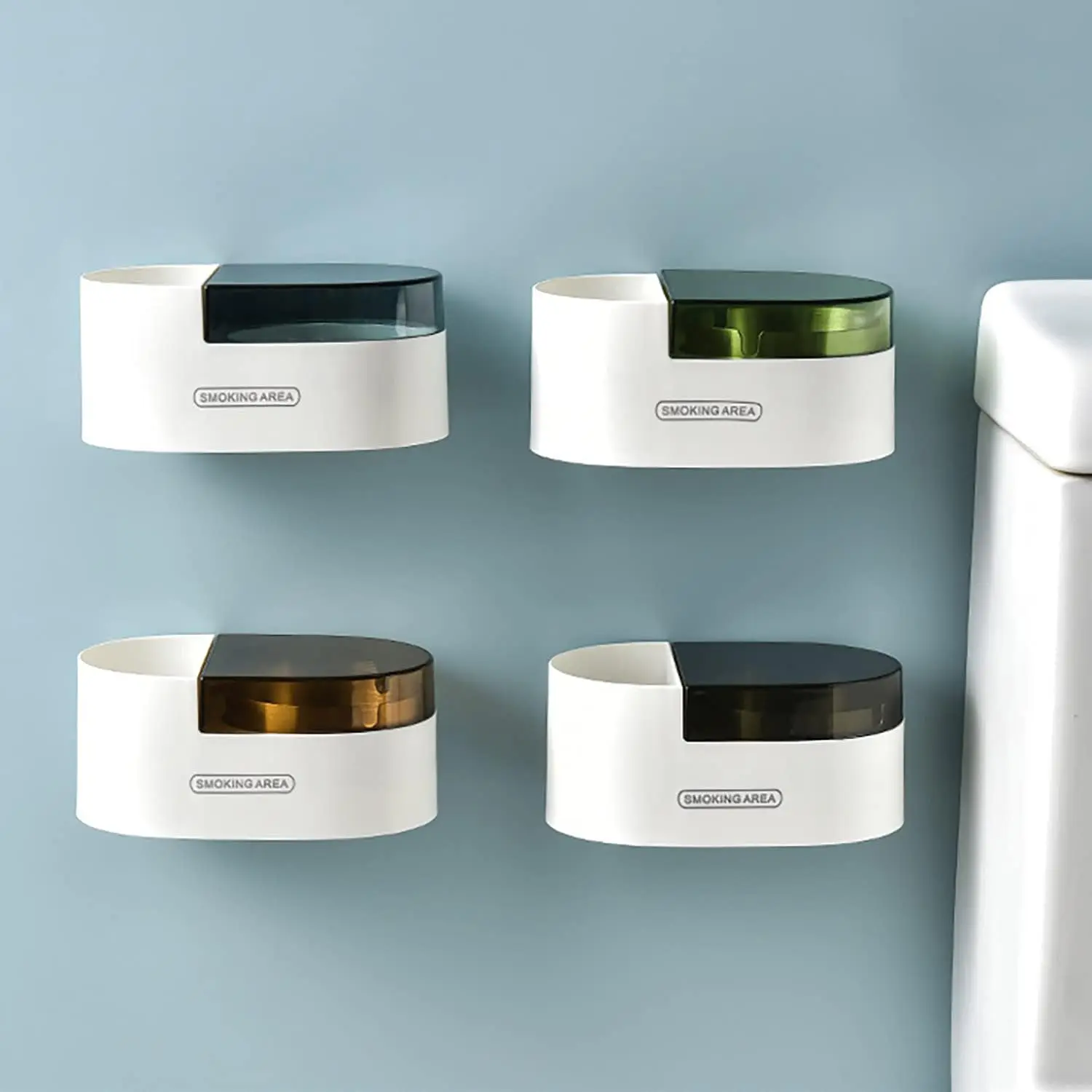 Cigarettes Ashtray Wall Mounted Desktop Smoking Ashtray Lid Cigarette Ash Holder Bathroom Livingroom Indoor Outdoor Use