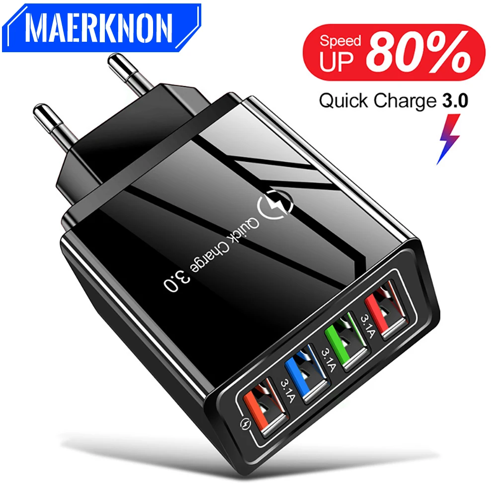 Caricabatterie Usb Quick Charge 3.0 Per Huawei Mate 30 Samsung S10 A50 Tablet Qc 3.0 Caricabatterie Da Parete Veloci Us/Eu Plug Adapte Per Iphone 11