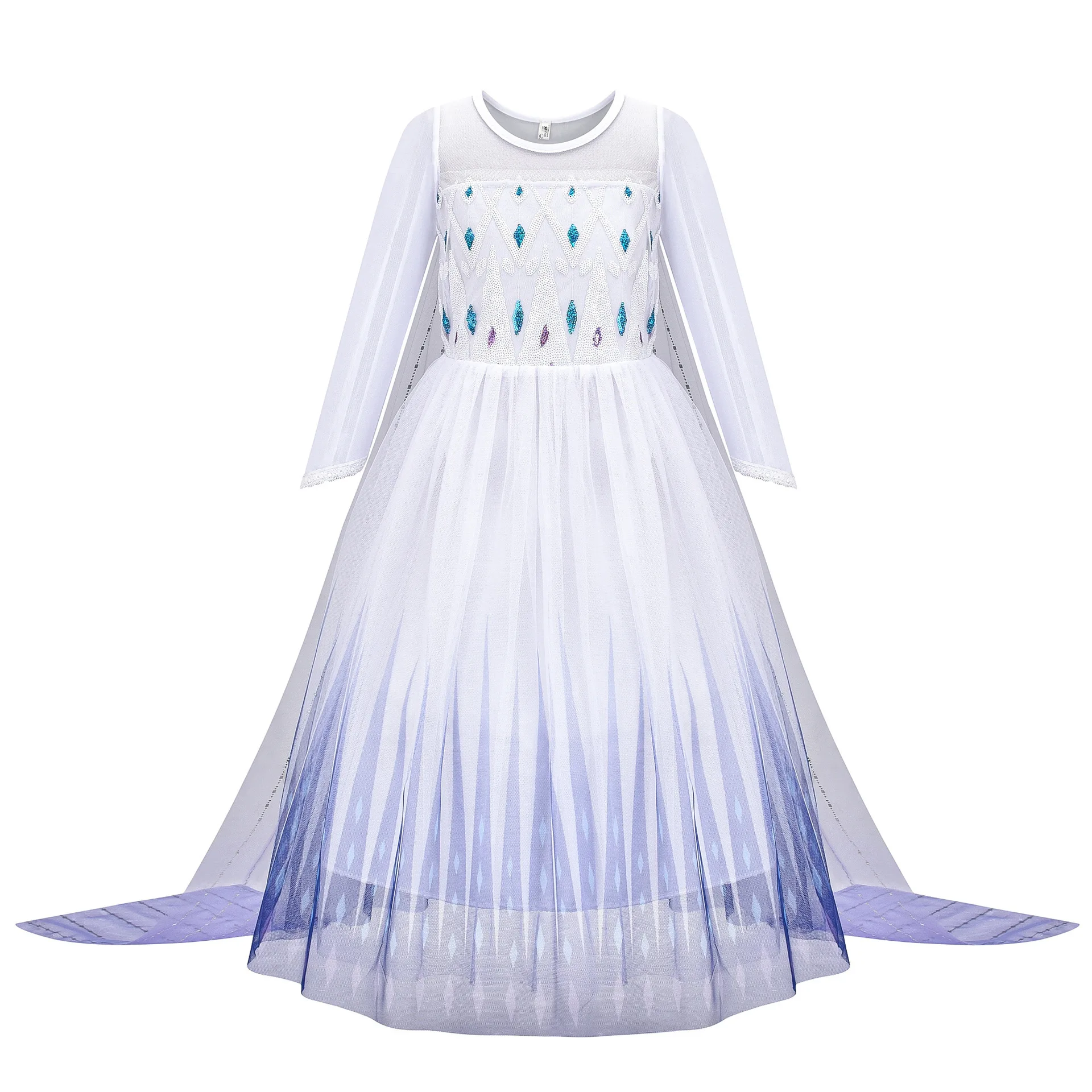 Elsa Anna Princess Dresses Girls Mesh Sequin Dress Kids Cosplay Snow Queen Costumes Halloween Carnival Birthday Party Gowns 2