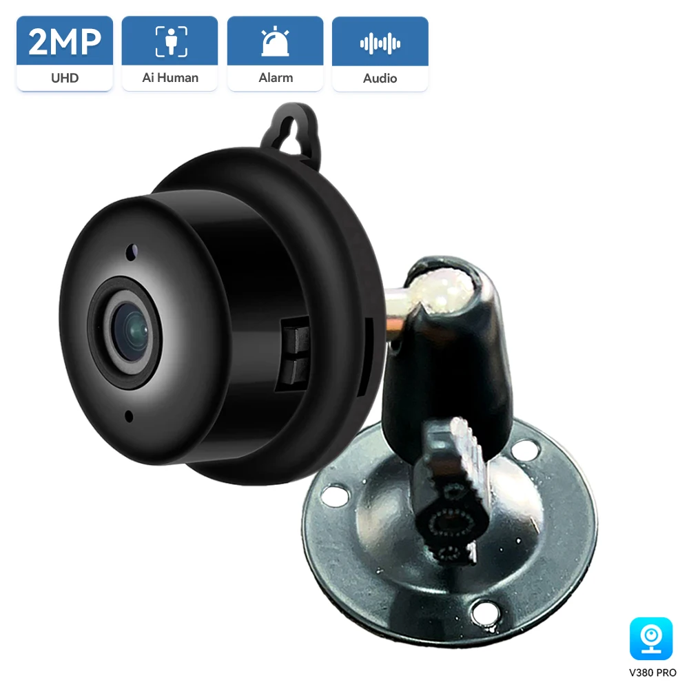 1080P Mini Wifi Camera Baby Monitor Home Security IP Camera Two Way Audio Nightvision Remote Access V380 128G SD Card Slot