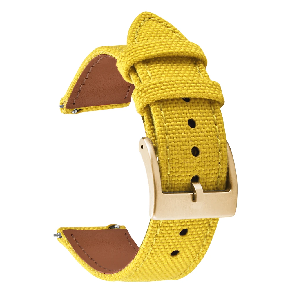 Hybrid Leather Nylon Quick Release Waterproof Sport Watch Band - Durable High-Quality Strap