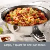 Electrics Stainless Steel and Nonstick Surface Skillet 7 Quart 1800 Watts Temp Control, Cookware, Pots and Pans, Oven, Broil 4