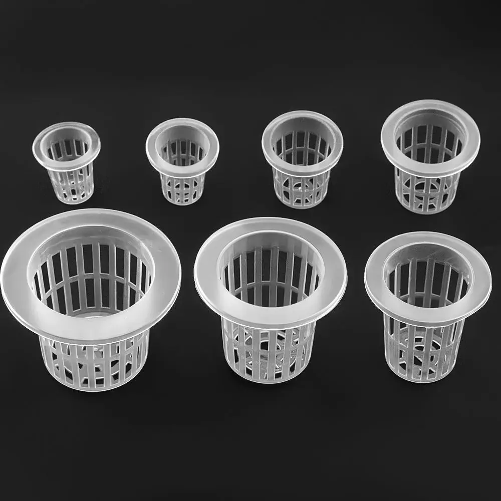 Hydroponic Colonization Mesh Pot Net Cup Basket Hydroponic Aeroponic Planting Grow Clone Nursery Plant Soilless 50Pcs