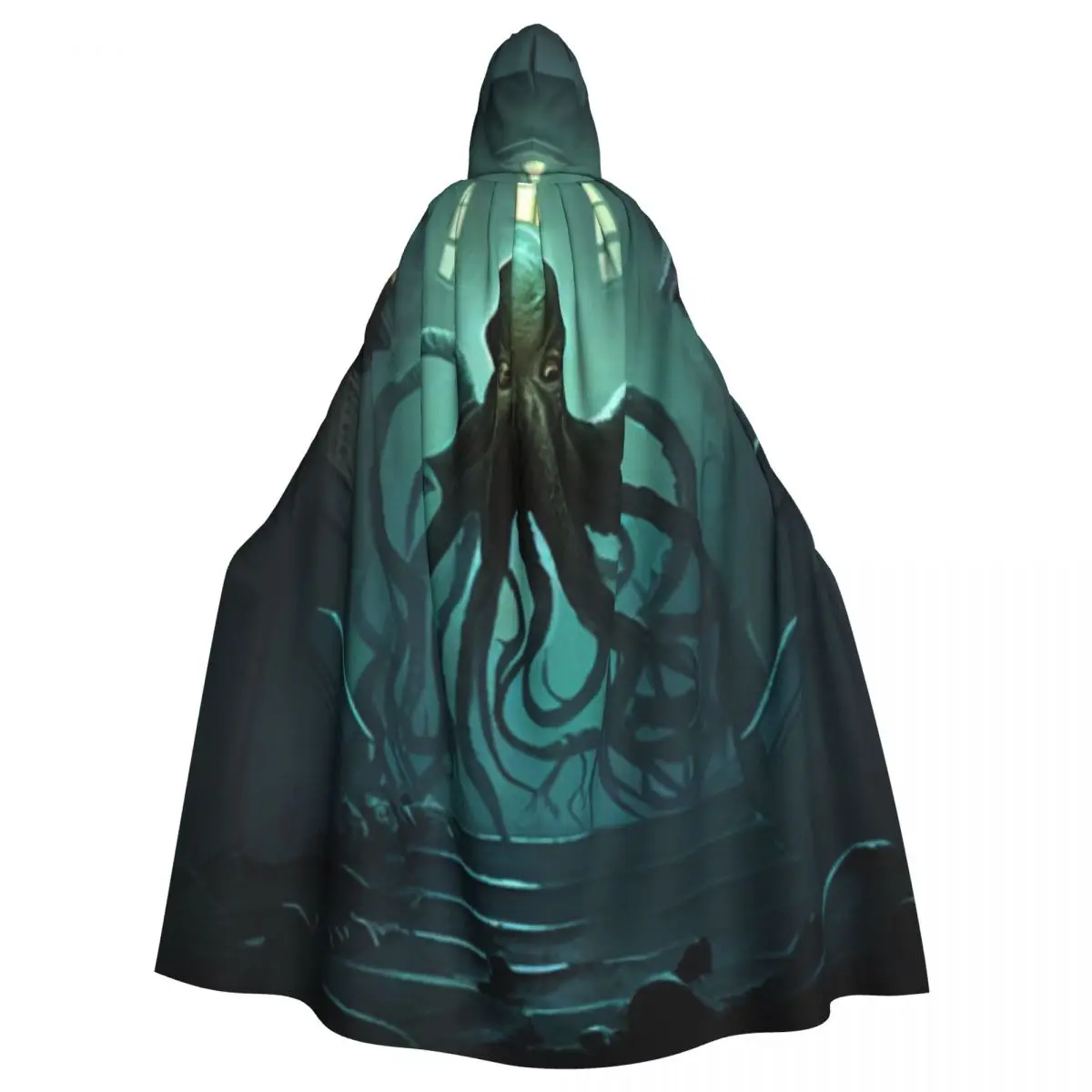 

Adult Cloak Cape Hooded Octopus Horror House Medieval Costume Witch Wicca Vampire Elf Purim Carnival Party