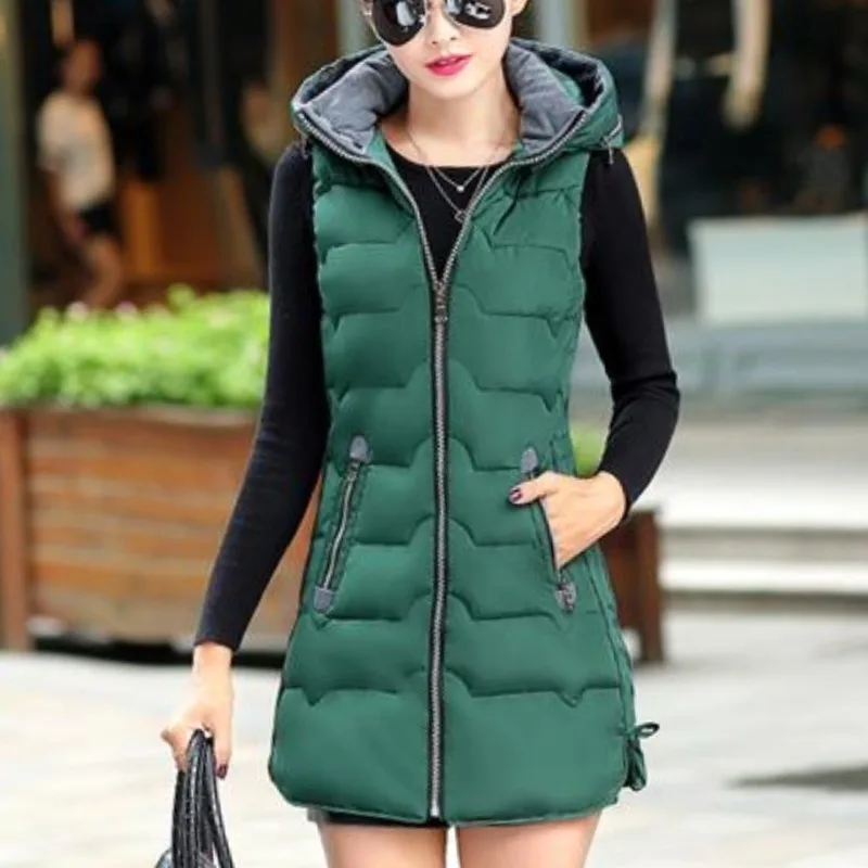 Women's Autumn and Winter New Fashion Elegant Hooded Button Zipper Korean Version Versatile Sleeveless Slim Fit Vest Coat men s one piece cardigan sweater men s autumn and winter fashion trend casual korean version zipper insulation mink velvet s