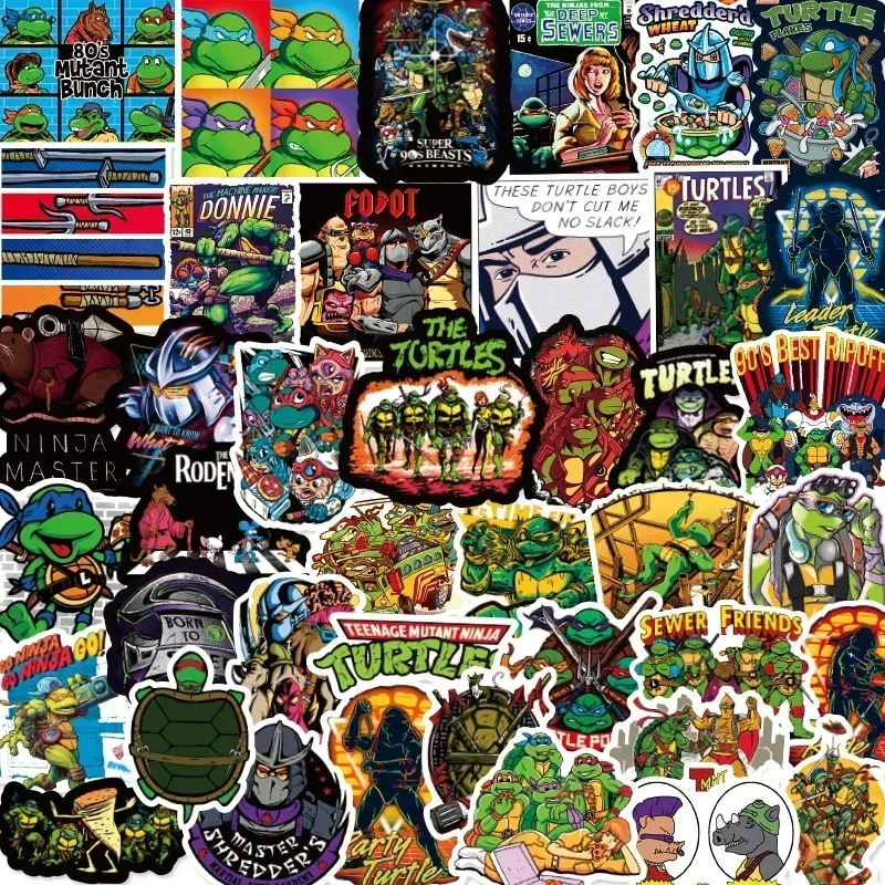 Personalità dei cartoni animati da 100 pezzi ‌ Adesivi decorativi Doodle creativi con tartaruga ninja