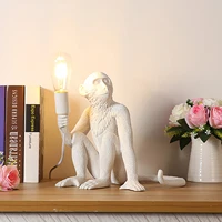 Monkey Table Lamp Sitting Monkey Light Creative Desk Lamp Vertical Resin Table Light Gift for Home Office Bedroom Décor 2