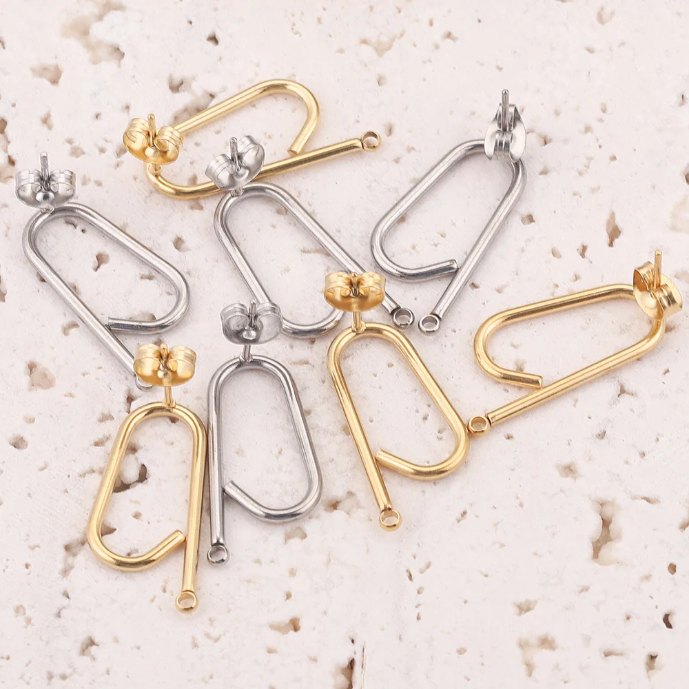 U Shaped Earrings Stainless Steel DIY Handmade Stud Earring Accessory 2