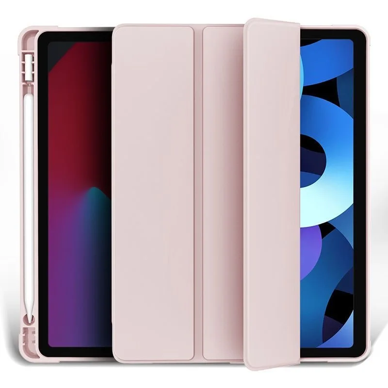 Premium Leather Triple-Fold Magnetic Case with Pen Holder Slot