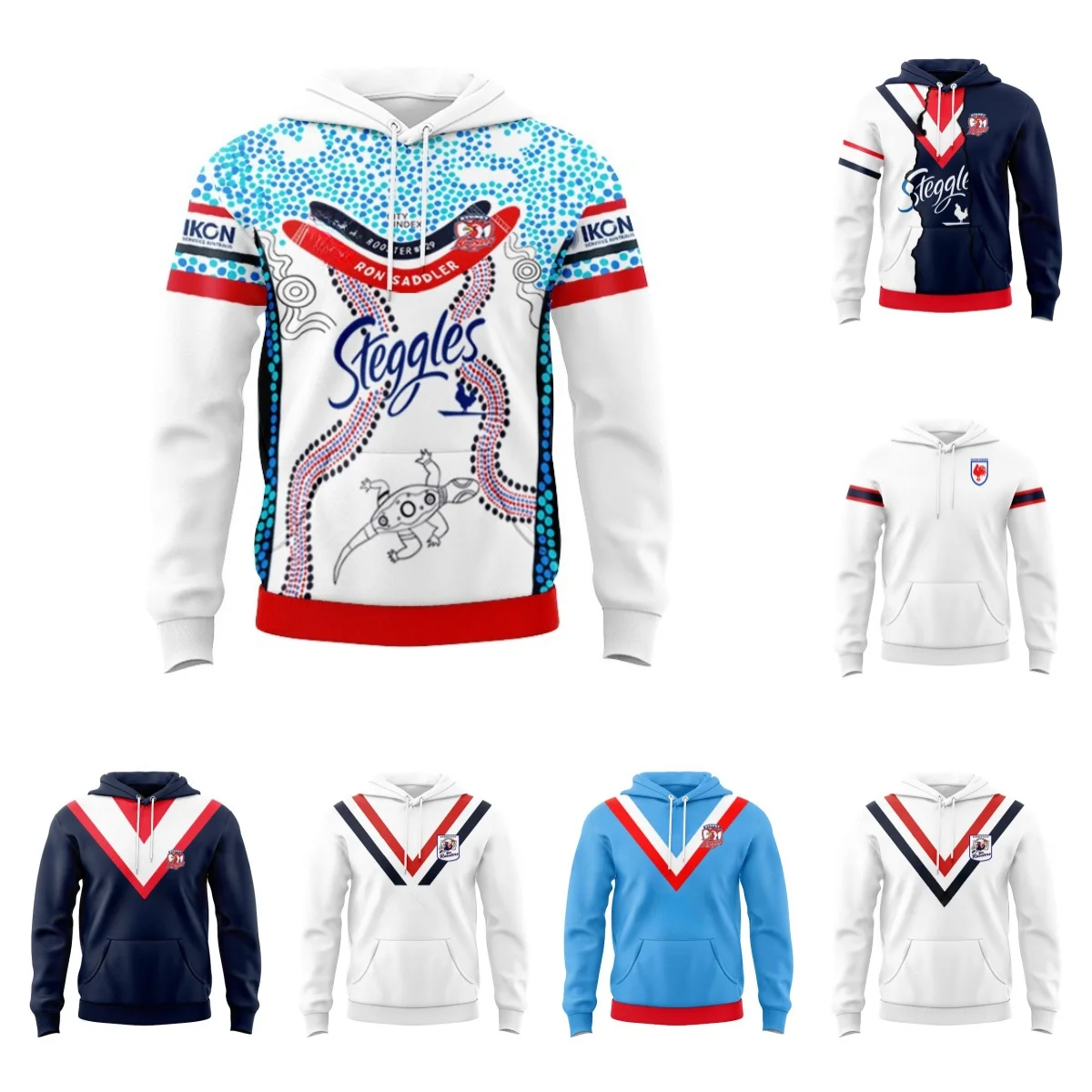 Sydney Rooster Castor Men's ANZ Round Neck Knitted Shirt/Home and Away/Training/Legion/Indigenous/Splicing/Top Rugby Shirt