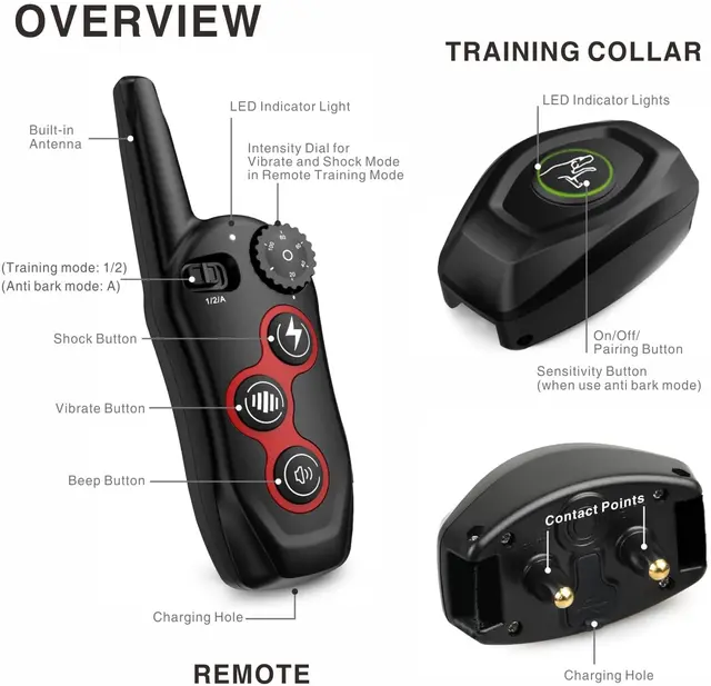 Collier chien d'entraînement pour chien, télécommande électrique – Image 3