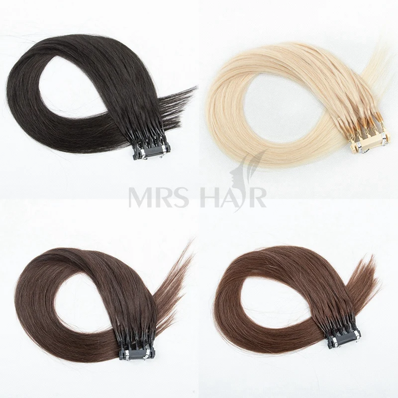 Human Hair Extensions MRS HAIR 6D Hair Extensions Human Hair Non-Remy 6D2 Extensions Micro Tiny Invisiable Metal Tips Keratin Bonds