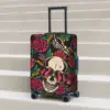 Love Skulls Print Suitcase Cover Vintage Valentine Day Holiday Cruise Trip Elastic Luggage Accesories Protector 1