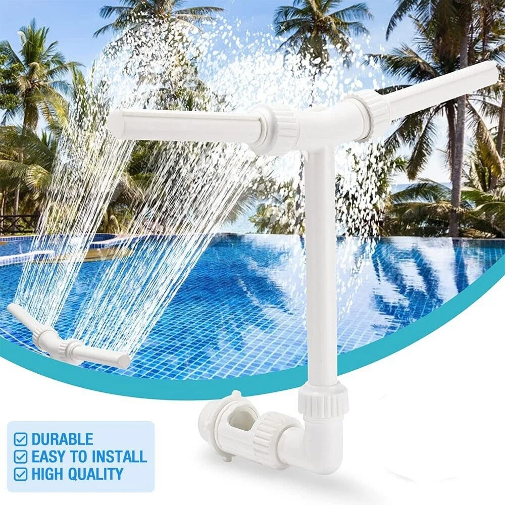 

Swimming Pool Waterfall Fountain Spray 2 Heads Water Sprinkler Pool Accessories Adjustable Splash Water Pool Aerator Decorations