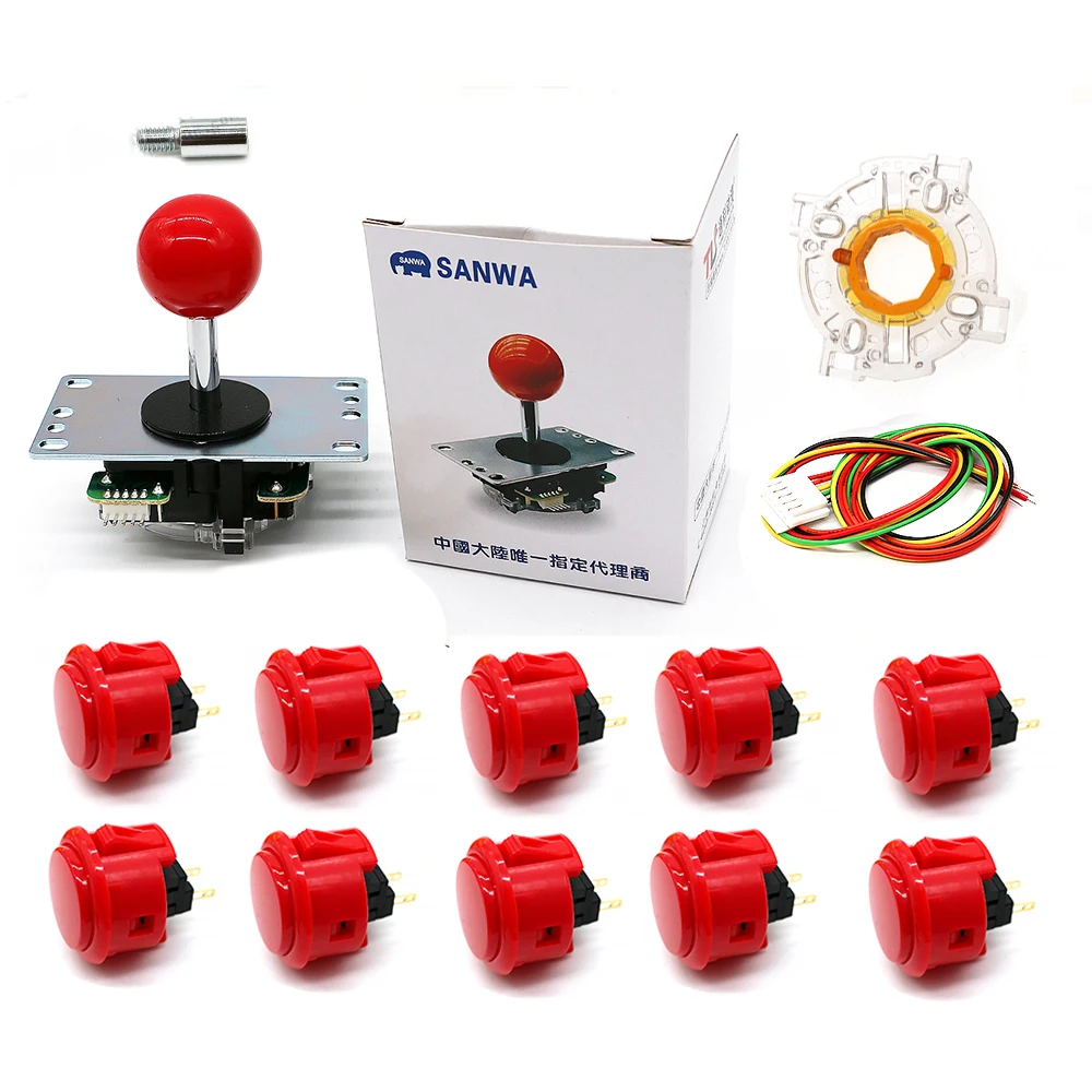 Оригинальный Джойстик Sanwa + 10 Φ 30 мм Кнопка восьмиугольный ограничитель ворот 1 5