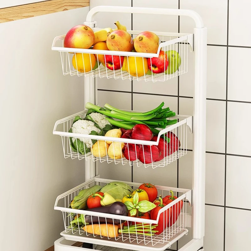 Portable Bathroom Organizer Rolling Rack Shopping Food Cart Space Saving Detachable Meuble Cuisine Kitchen Accessories