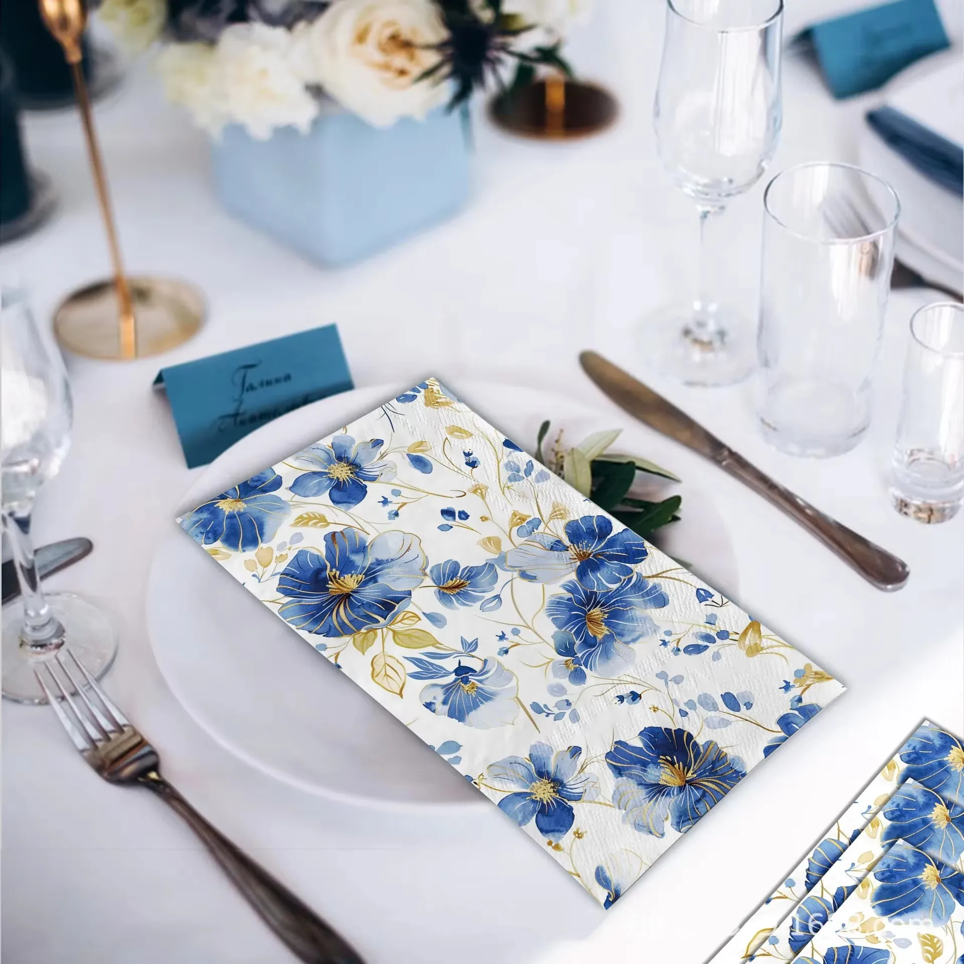 15 Floral Paper Napkins Decorative – 3-Ply Watercolor Wildflower...