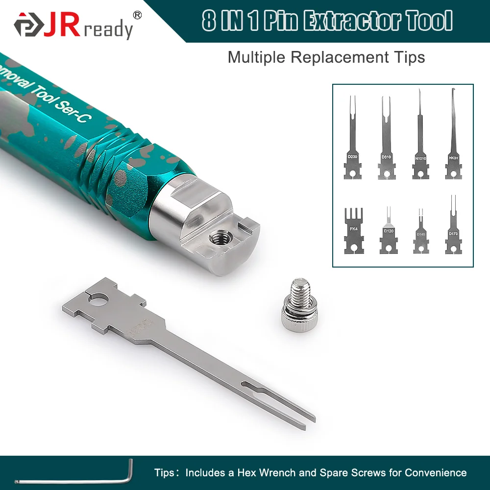 Electrical Pin Extractor JRready ST5255 Terminal Removal Tool Includes Replacement Tips Suitable for AMP,Metri Pack,Molex