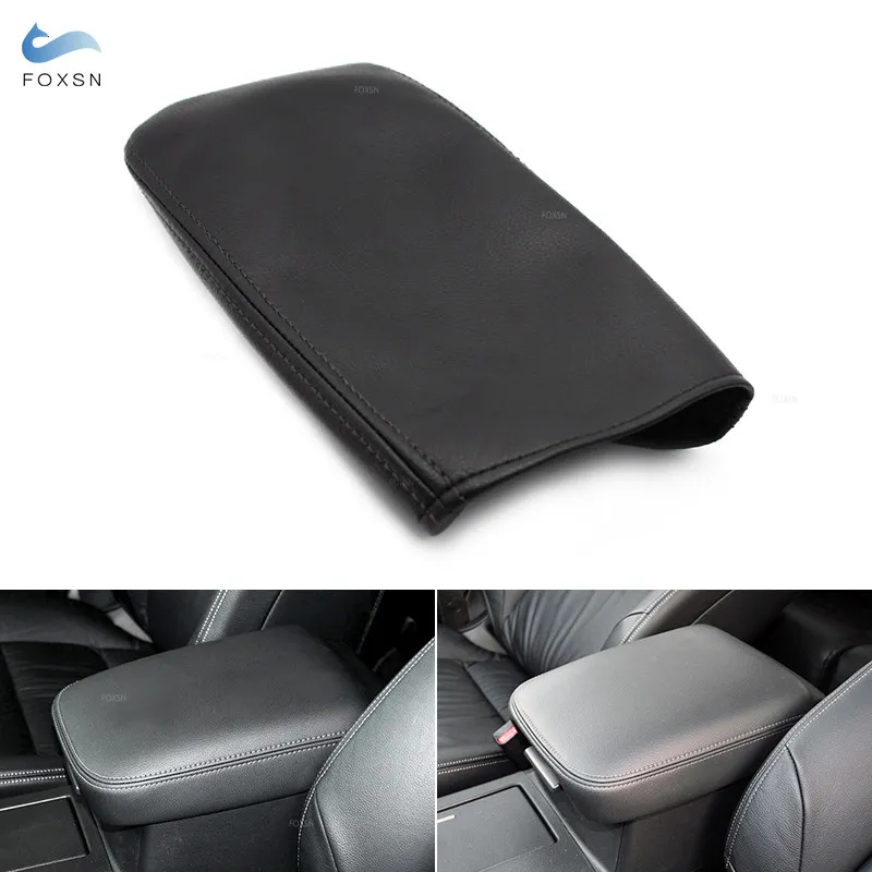For Honda Crv 2012 2013 2014 2015 2016 Center Control Armrest Cover Black Microfiber Leather