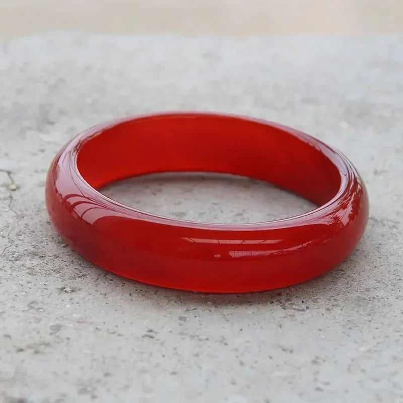 Jia Le/ Natural Brazil Red Agate Bangle Accessories for Women Fine Jewelry Banquet Party Flat Bar Bracelet Family Friends Gift