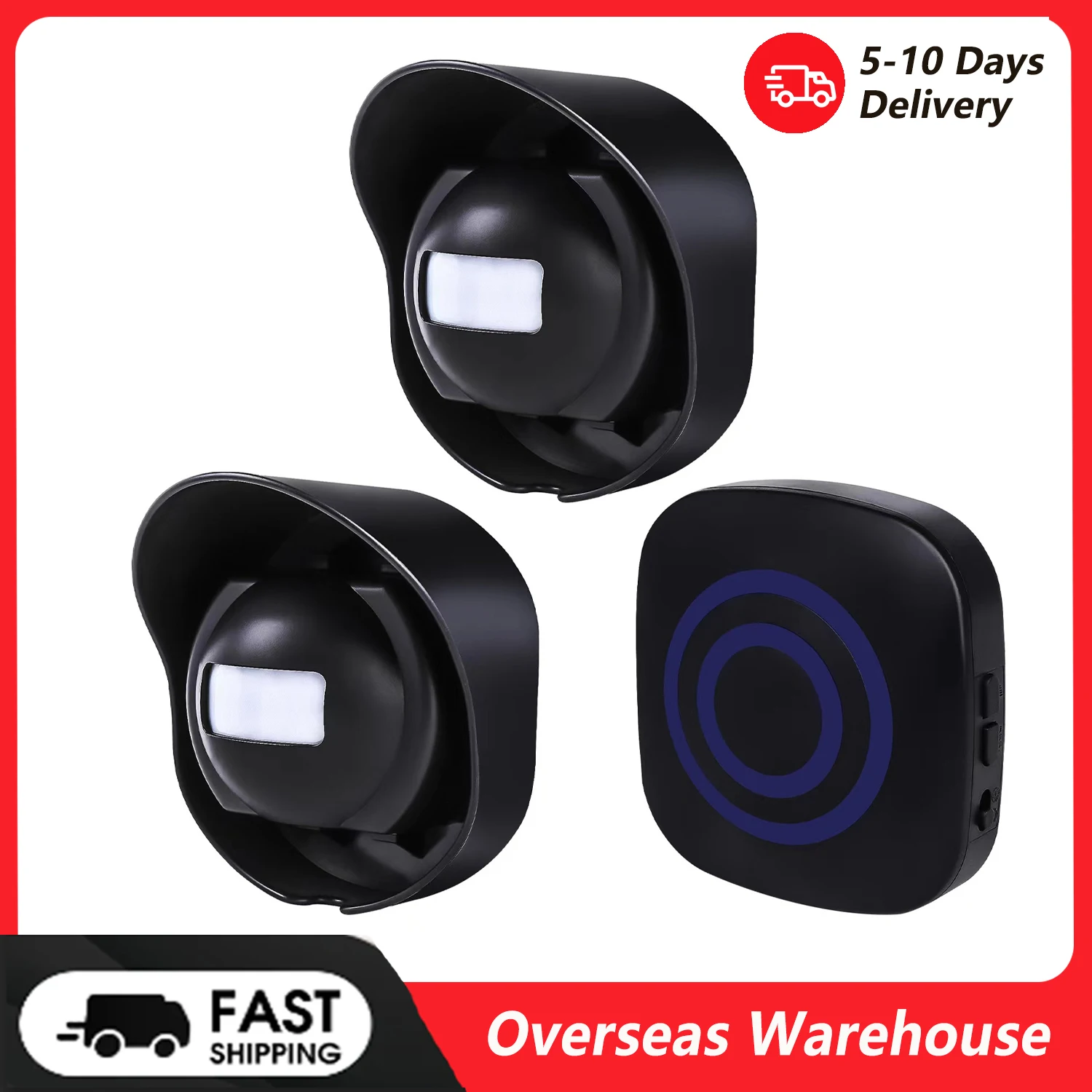 Multifunctional Wireless Driveway Alarm Waterproof Outdoor Motion Sensor Alarm 1 Receiver 2 Transmitters with 38 Chimes