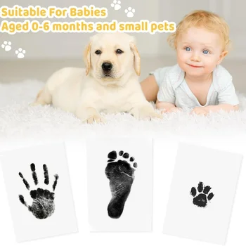 Kit di impronte di mani e impronte di bambini Cuscinetti d'inchiostro sicuri e non tossici Kit di inchiostro per impronte di zampe di animali domestici con tocco pulito e senza inchiostro