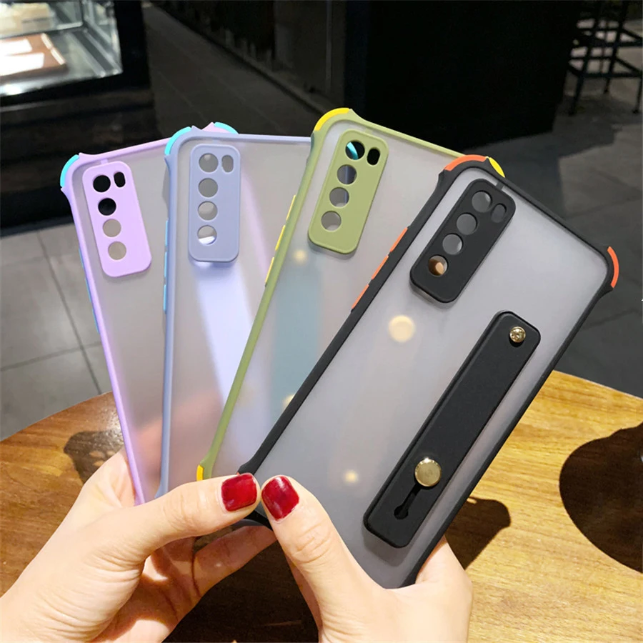 

100pcs Shockproof Stand Holder Clear Phone Case For Samsung Galaxy S21 S10 S9 S8 Plus S20 FE A21S A51 A71 A50 Note 20 10 8 Cover