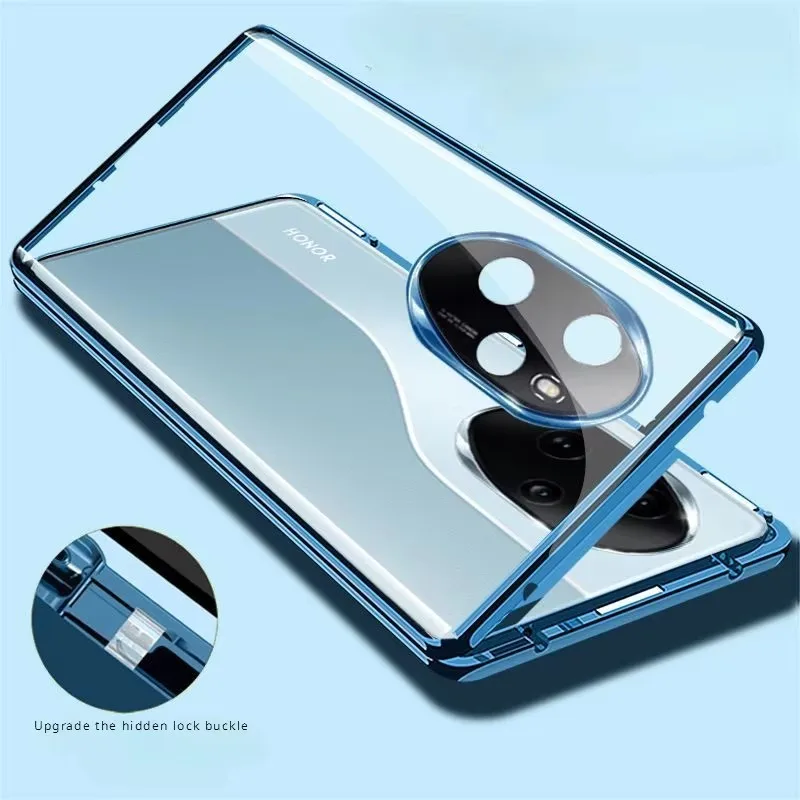 360° Full Protection Magnetic Case with Double-Sided Tempered Glass Cover